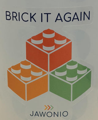 Clear "Brick It Again" Logo Sticker