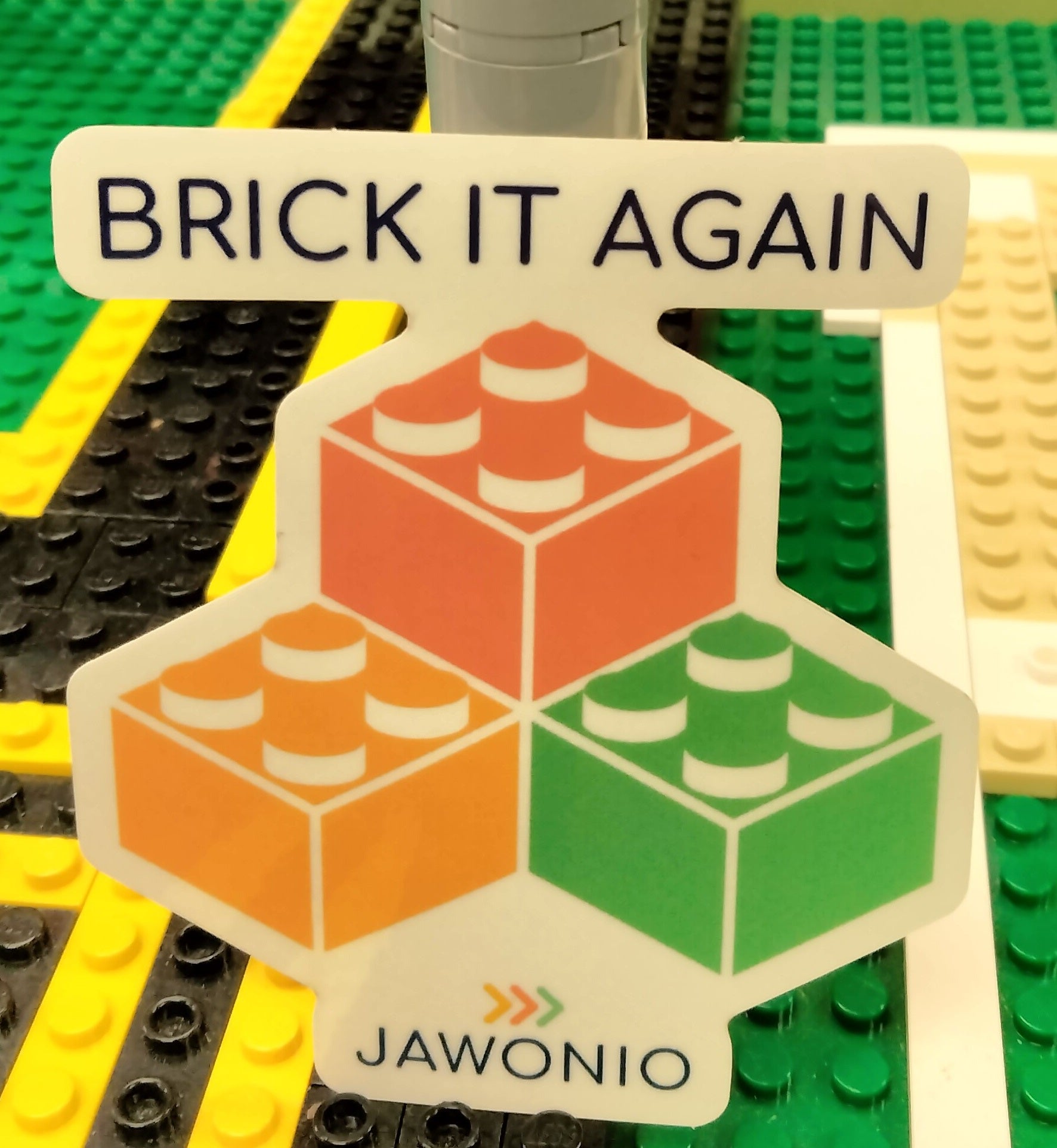 Clear "Brick It Again" Logo Sticker