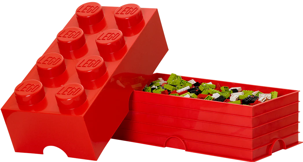 8-Stud Storage Brick – Red