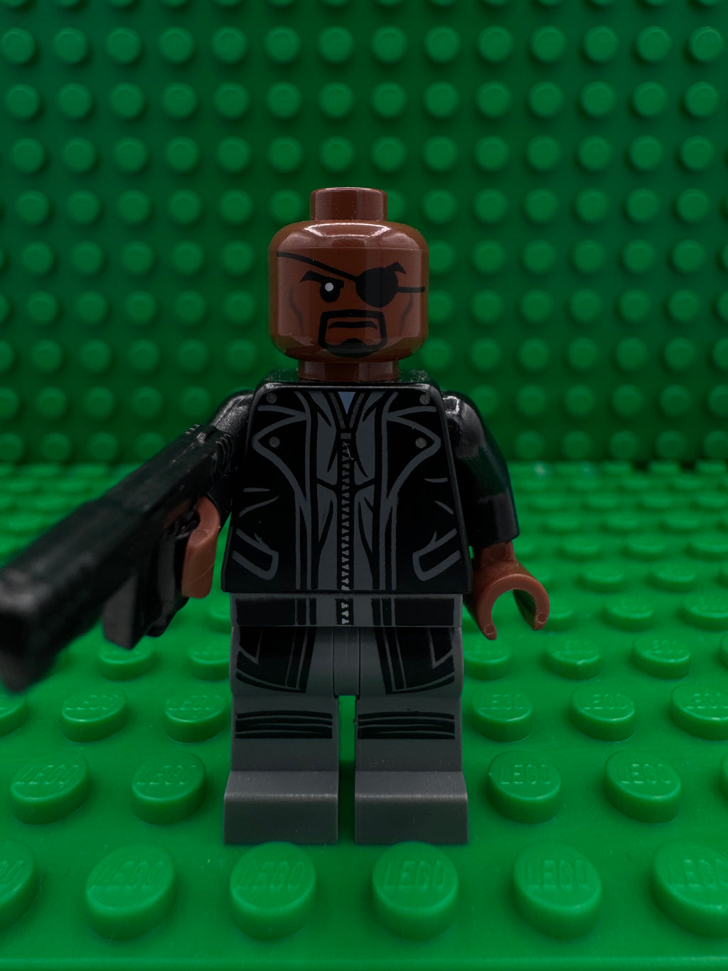 sh0185 Nick Fury - Leather Trench Coat, Dark Bluish Gray Legs