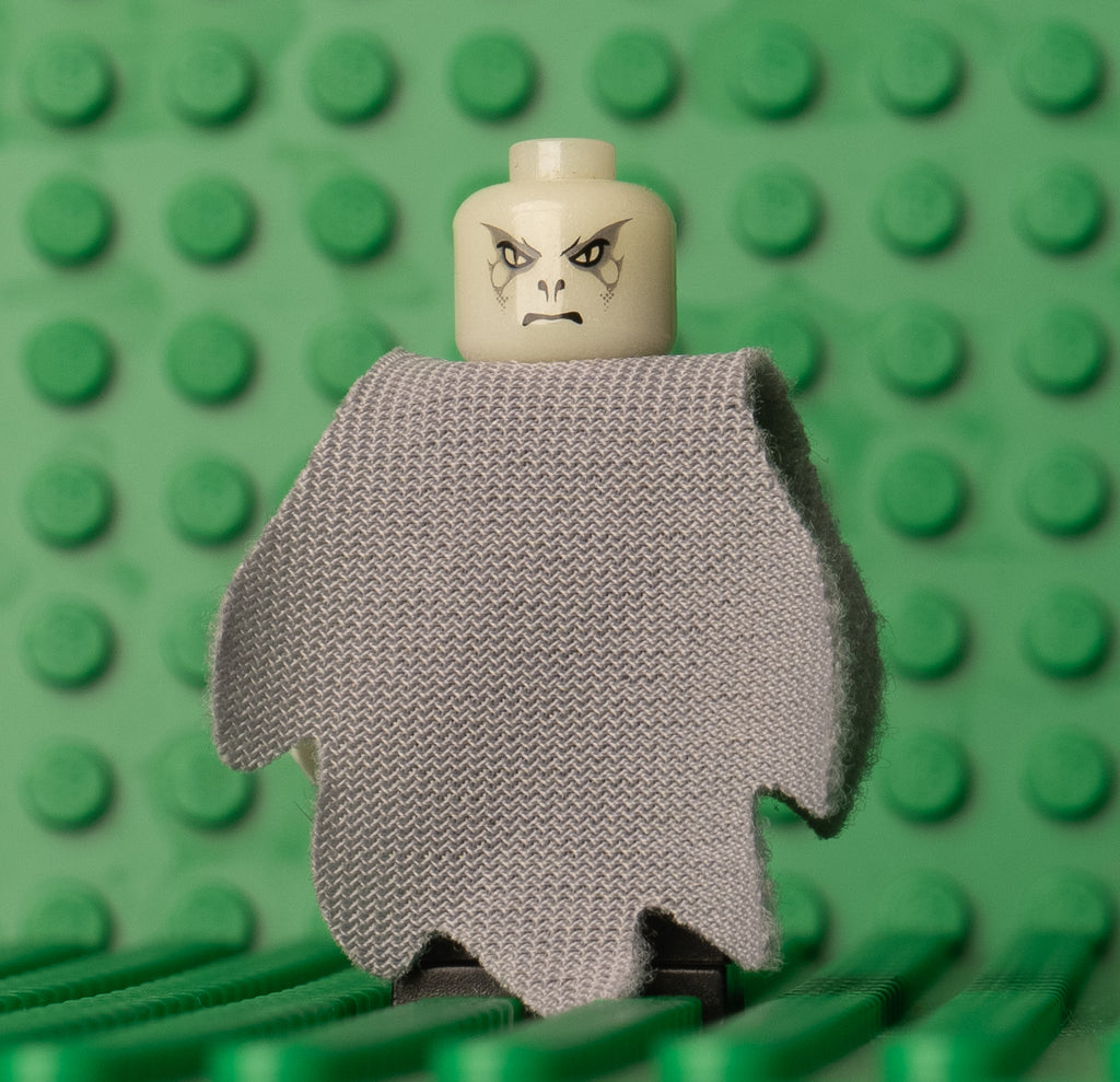 hp069c - Lord Voldemort Glow In Dark Opaque Head, Light Bluish Gray Dementor Style Cape