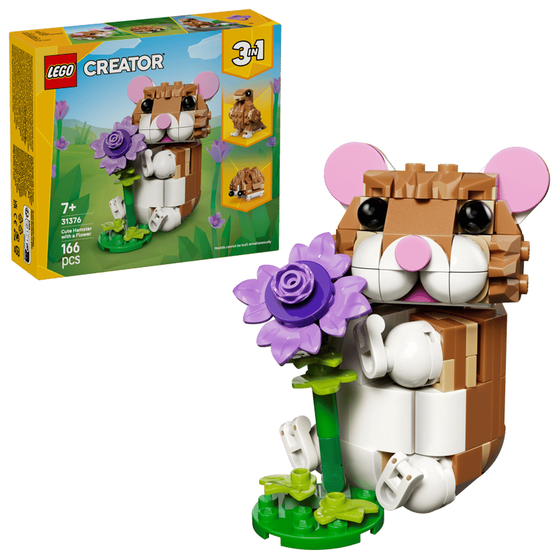 31376 Cute Hamster with a Flower