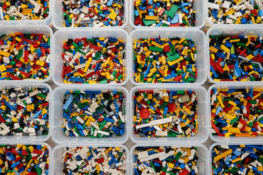 large bins of loose lego