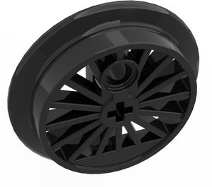 Train Wheel RC, Spoked with Technic Axle Hole and Counterweight, 37 mm D. (Flanged Driver)(85489b)