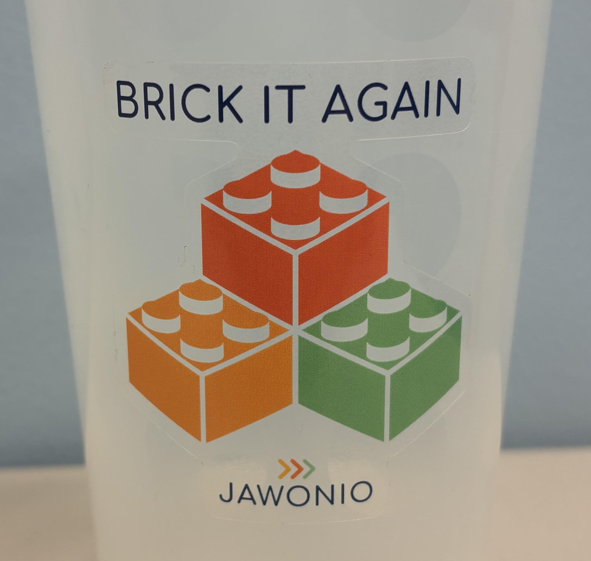 Clear "Brick It Again" Logo Sticker